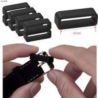 Rubber Watchbands Black Strap Loop Ring Silicone Watch Bands Accessories Holder 12 14 16 18 20 22 24 26 28 30Mm Locker 4Pcs