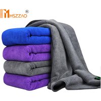 30x70 CM Car Wash Microfiber Towel Car Cleaning Drying Cloth Hemming Car Care Cloth Detailing Car Wash Blue purple/gray Towel