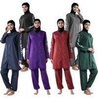 Maillot de bain grande taille pour femmes, couverture complète, Hijab islamique, fermeture éclair, imprimé, imperméable, ample, musulman, Burkini, vêtements de plage