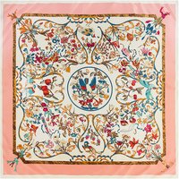 130cm Luxury Brand Silk Scarf Women Flowers Bird Print Winter Square Scarves Large Foulard Femme Twill Silk Scarf For Ladies