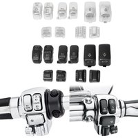 10 stücke Motorrad Schwarz Chrom Griff Control Schalter Gehäuse Taste Caps Für Harley Touring FLHX FLTRX Straße Electra Glide 96-Up