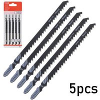 5pcs T344D Jigsaw Jig Saw Blades Cutter Reciprocating 6T T-Shank Saw Blade For Wood Board Plastic Cutting Woodworking Tool