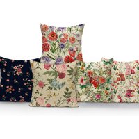 Floral Plants Cushion Cover Flowers Leaves Throw Pillow Covers for Sofa Car Home Decoration Rose Flowers Pillowcases