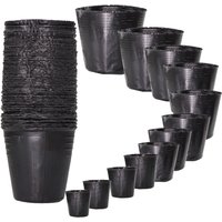 50-100PC 15 Sizes Disposables Plastic Seedling Planting Pot Nursery Transplant Breathable Cup Black Nutrition Grow Bag Gardens