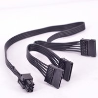 6Pin Male 1 to 3 SATA 15Pin Power Supply Splitter Extension Cable 15P Power Port Multiplier for Seasonic KM3 Series Modular