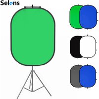 Selens 1X1.5M Collapsible Reflector Popup 2 in 1 Double Sided Photography Backdrop Reversible Oval Studio Screen Background