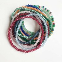 3*4MM Faceted Green Emerald Gem Stretchy Bracelet Natural Stone Jade Vintage Cut Small Bead Hand Row Gemstone for Women Jewelry