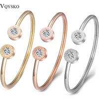Adjustable Open Stainless Steel Bracelet Bangles 3 Color Cuff Bracelets for Women Jewelry Gift for Girls