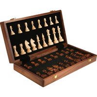 Schachspiel aus erstklassigem Holz, zusammenklappbar, groß, traditionell, klassisch, Handarbeit, Massivholzstücke, Walnuss, Schachbrett, Kinder, Geschenk, Brettspiel