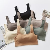 Frauen baumwolle Unterwäsche Rohr Tops Sexy Einfarbig Bh Mode Breite Schlinge Sport Tank Up Weibliche Oberbekleidung Top Sexy Dessous