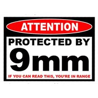 Car Styling Protected 9 Mm Warning Sticker Pistol Gun Case Safe Ammo Box 9mm Amendment Car Sticker 13cm X 9.75cm