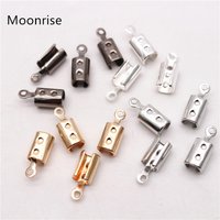 50-100 Teile/los 3MM 5MM Falten Ungeschlossene Offene Crimp Enden Lederband End Tipps befestigungen verschluss für schmuck Machen