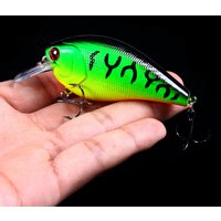 HENGJIA 1pcs 8.5cm 15g Rattling Shallow Diving Crankbait Artificial Wobbler for Bass Pike Hard Bait Fishing Lure Tackle 6 Colors