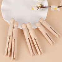 5pcs Wood Dolly Peg Traditional Dolly Style Wooden Clothes Pegs Pins Clips Round Wooden Clothespin Wooden Crafts