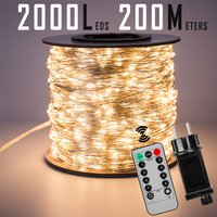 Lampki sznurkowe Fairy Lights, 120M, 1200 LED, srebrny przewód, wodoodporne, z wtyczką, do dekoracji drzew, na zewnątrz, na Boże Narodzenie, święta, wesela, do ogrodu.