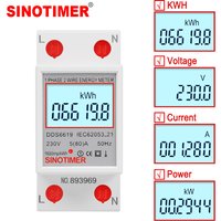 Single Phase Two Wire LCD Digital Display Wattmeter Power Consumption Energy Electric Meter kWh AC 230V 50Hz Electric Din Rail