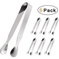 6Pcs Ice Tongs Mini Serving Tongs Stainless Steel Kitchen Tongs for Appetizers Sugar Cube