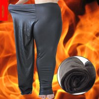 2021 übergroßen Winter Plüsch Frauen Leggings Imitation Leder Hosen Mode Warme Verdickt Große Schneeschuhe XL 2XL 6XL