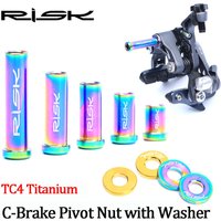 RISK Road Bike Front Rear Brake Caliper C-brake Pivot Nut Titanium Alloy Fixing Screws Bolt With Washer M6 x10/15/20/25/30/40mm