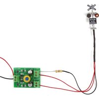 1 lot N Scale Crossing Railroad Signal 4 LEDs 1:160 with Circuit Board Flasher