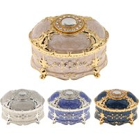 Luxury Vintage Metal Jewelry Box Ring Trinket Case Jewelry Bracelet Pearl Case Gift Storage Box Storage Cosmetic Hamper Giftcaja