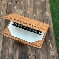 Alirattan Dubai New Business Laptop Case for Women Fashion Macbook Air Pro13.3 Inch Ostrich Leather Sleeve laptop Ipad Holder