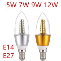 10pcs LED Bulb Candle E14 9W 12W Golden Aluminum LED Bulb AC 220V Led Lamp Cool Warm White Lampada Bombillas Lumiere Lampara