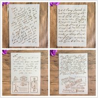 4pcs/set A4 French numbers Mandala Stencils Painting Coloring Embossing Scrapbook Album Decorative Template cake stencil