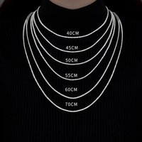 40cm 45cm 50cm 55cm 60cm 70cm 80cm Female Necklace For Women On Neck Silver 925 Chain Necklaces Women Girl Fashion Jewelry Bling
