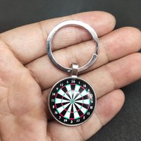 BTWGL 2023 Personality Dart Target Keychain Keyring Jewelry Pendant Convex Glass Keychain Friends Gift