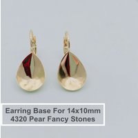 Ms Betti Pear Fancy Stone 4320 10x14mm Crystal French Hook Earring Bases For DIY Copper Fittings Findings Jewelry Accessories image 4