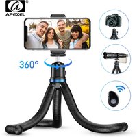 APEXEL JJ10 Tripod for Phone Octopus Flexible Tripod For Phone SLR DSLR Camera Tripod Phone Holder Clip Stand 360 Rotation Shoot
