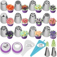 Stainless Steel Nozzles Set Silicone Pastry Bags DIY Cake Decorating Tips Set Mouth Icing Piping Cream Cookie Baking Decor Tools
