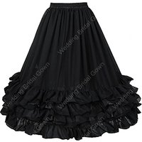 Women Girls Lolita A-Line Petticoat Underskirt Ruffled Elastic Waistband Crinoline Skirt Slip 2023