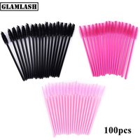 100Pcs Disposable Micro Eyelash Comb Brush Spoolers Makeup Kit lash Extension Brushes Mascara Applicator Wand Lash Eyebrow Brush