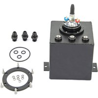 2L BLACK BILLET ALUMINUM FUEL SURGE TANK / SURGE TANK + HIGH QUALITY EXTERNAL 044 FUEL PUMP FST2L-044