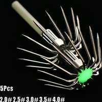 5PCS High Carbon Steel Luminous Octopus Squid Lures Jig Hooks Glow in Dark Double layer Umbrella Hook DIY Fishing Accessories