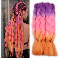 Extensions de cheveux synthétiques Desire for Hair 24 pouces (60 cm) pour tresses Jumbo, colorées, ombrées, brillantes et scintillantes, 1 paquet/lot