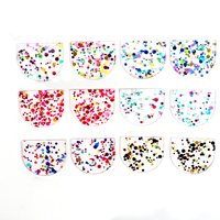 Acrylic Earrings Charm,Acrylic Special D Shaped Pendants,Boho Earring Parts ,35x30mm,ACE-210