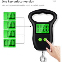50kg/10g Digital Hanging Scale Portable Luggage Weight Scale Electronic LCD Display Fish Scale with Comfortable Handle Hook