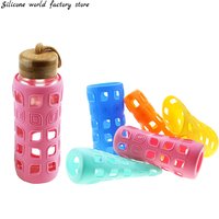 6.0CM Hollow Out Silicone Water Bottle Cover Anti Scalding Cup Cover Silicone Glass Milk Bottle Protective Sleeve
