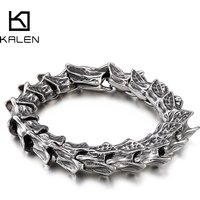 Kalen Vintage Punk Bracelet Men's Stainless Steel Animal Dragon Keel Jewelry Street Culture