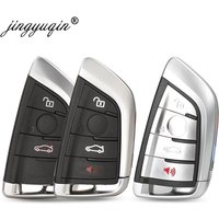 jingyuqin 3/4BTN Smart Card Car Key Shell Case For BMW 1 2 7 Series X1 X5 X6 X5M X6M F Class Remote Key Fob Cover Insert Blade