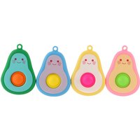Cute Avocado Silicone Keychain Toy Simple Dimple Sensory Push Pop Portable Cartoon Decoration Pressure Relief Decompression Toys