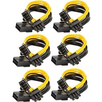 6PCS GPU VGA PCIe 8 Pin Female To Dual 2X 8 Pin (6+2) Male PCI Express Power Adapter Y-Splitter Extension Cable 9-inch(23cm)