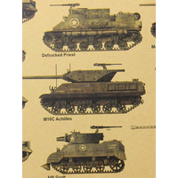 Tank Retro Kraft Paper Wall Sticker Art Crafts Bar Cafe