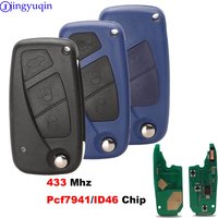 jingyuqin Remote ASK 433Mhz Pcf7941 With ID46 Chip For FIAT Punto Ducato Stilo Panda 2/3 Buttons Control Key