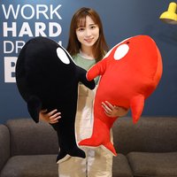 Jouets en peluche requin noir et rouge 60/80cm, grande baleine tueuse, poupée Orcinus Orca, animaux marins en peluche, cadeau d'anniversaire pour enfants, nouvelle collection