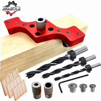 Woodworking 6/8/10mm Vertical Pocket Hole Jig Self Centering Dowel Drill Guide Pin Fixture Sliding Drilling Punch Guide Set