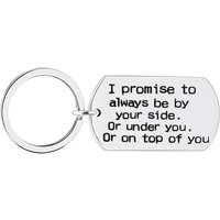 Custom Fashion Keyring Gifts Engraved I Promise To Always Be By Your Side Key Chain Couple Lovers Wife Husband Wedding Gifts